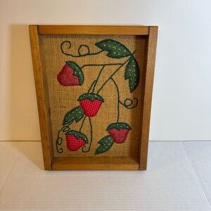 Strawberry Wall Art with Wooden Frame